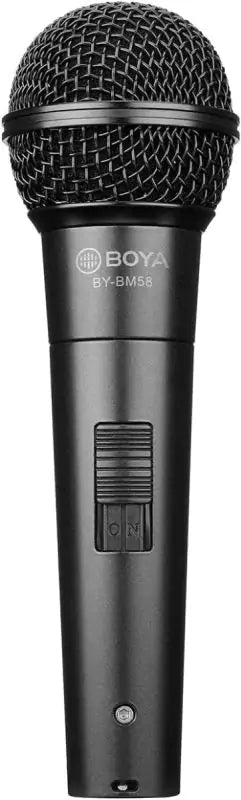 Microphone dynamique BOYA BY-BM58 noir avec interrupteur ON/OFF
