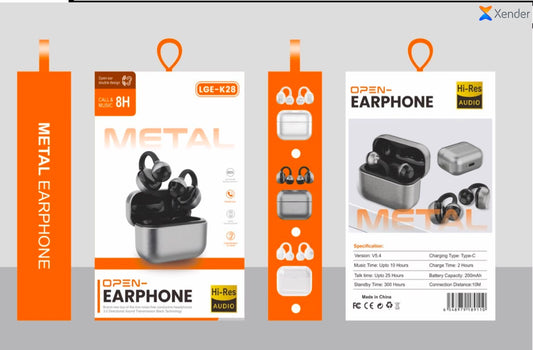 LANGEER METAL LGE-K28 – Open Earphone Hi-Res Audio – Version Argentée