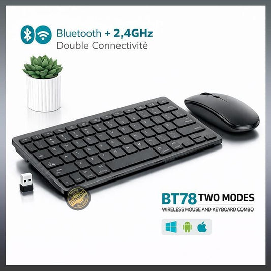 Clavier Bluetooth Sans Fil Rechargeable – Multi-Appareils Windows Mac Android