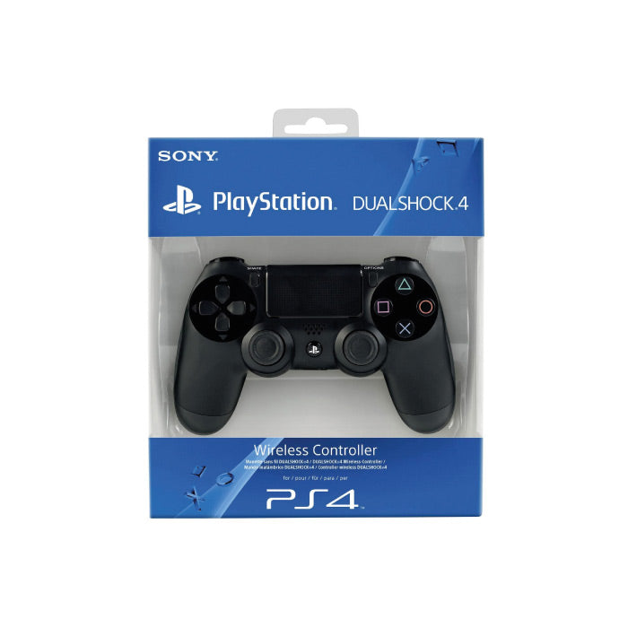 Manette Sony DualShock 4 noire sans fil pour PS4 dans sa boîte